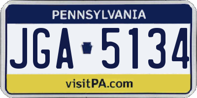PA license plate JGA5134