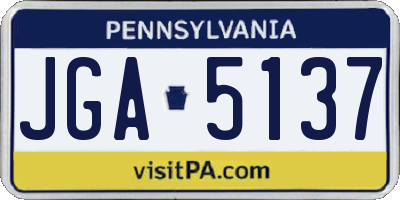 PA license plate JGA5137