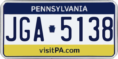 PA license plate JGA5138