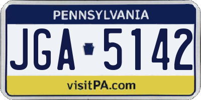 PA license plate JGA5142
