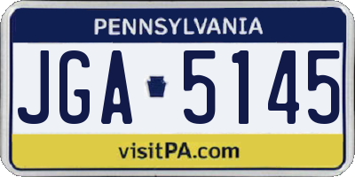 PA license plate JGA5145