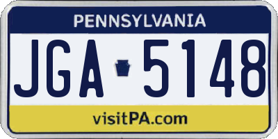 PA license plate JGA5148