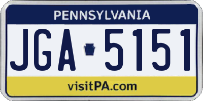 PA license plate JGA5151