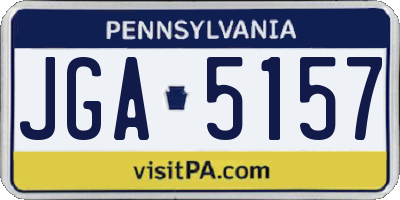 PA license plate JGA5157