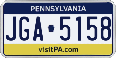 PA license plate JGA5158