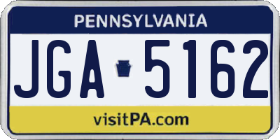 PA license plate JGA5162