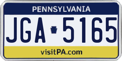 PA license plate JGA5165