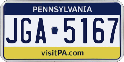 PA license plate JGA5167
