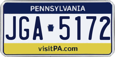 PA license plate JGA5172