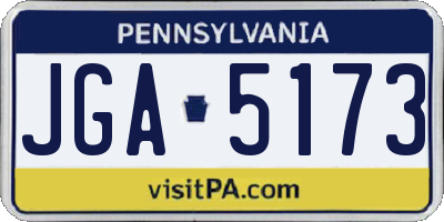 PA license plate JGA5173