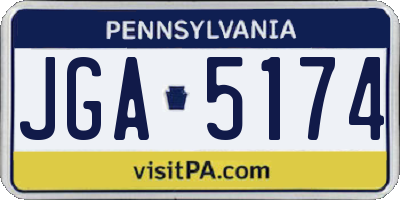 PA license plate JGA5174