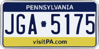 PA license plate JGA5175