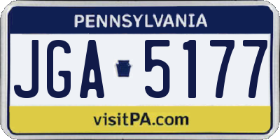 PA license plate JGA5177