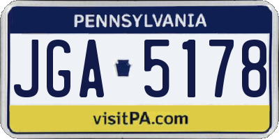 PA license plate JGA5178