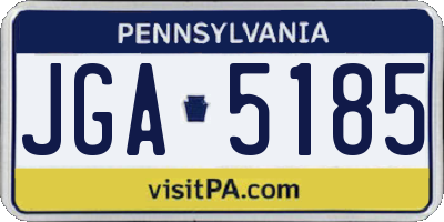 PA license plate JGA5185