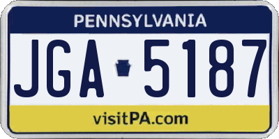 PA license plate JGA5187