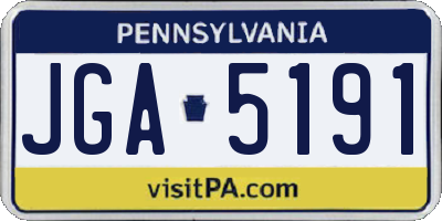 PA license plate JGA5191