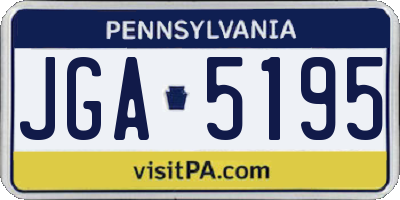 PA license plate JGA5195