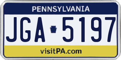 PA license plate JGA5197
