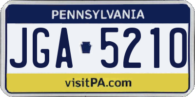 PA license plate JGA5210