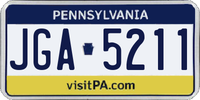 PA license plate JGA5211