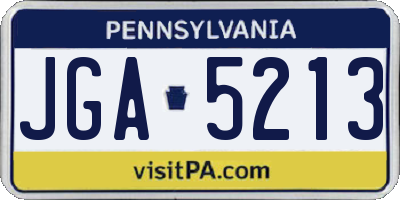 PA license plate JGA5213
