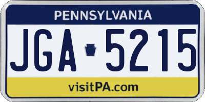 PA license plate JGA5215