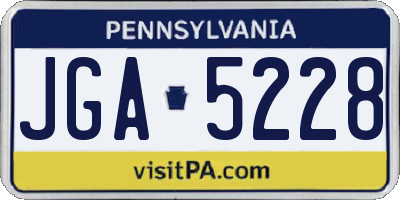 PA license plate JGA5228