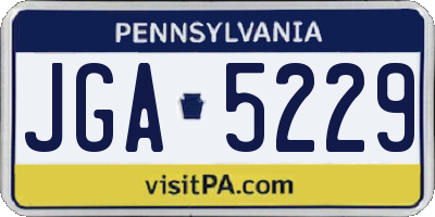 PA license plate JGA5229