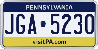 PA license plate JGA5230