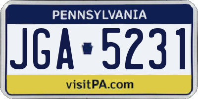 PA license plate JGA5231