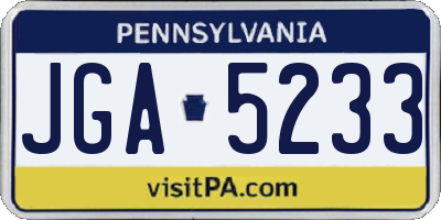 PA license plate JGA5233
