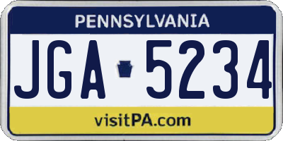 PA license plate JGA5234