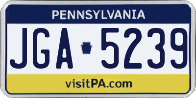 PA license plate JGA5239
