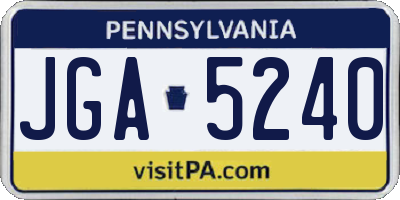 PA license plate JGA5240