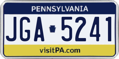 PA license plate JGA5241