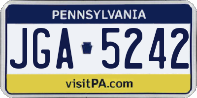 PA license plate JGA5242