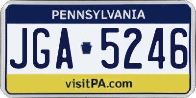 PA license plate JGA5246