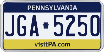 PA license plate JGA5250