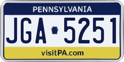PA license plate JGA5251