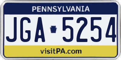 PA license plate JGA5254