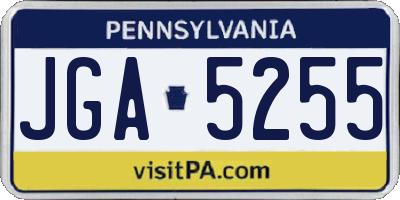 PA license plate JGA5255