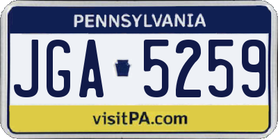 PA license plate JGA5259