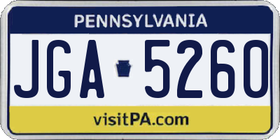 PA license plate JGA5260