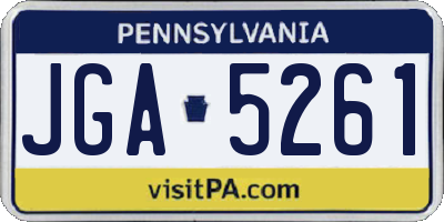 PA license plate JGA5261