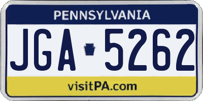 PA license plate JGA5262