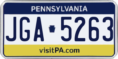 PA license plate JGA5263