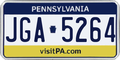 PA license plate JGA5264