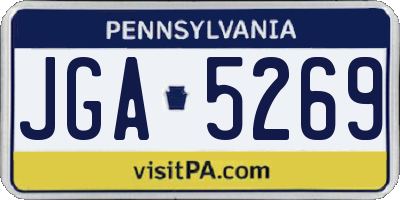 PA license plate JGA5269