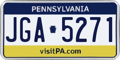 PA license plate JGA5271